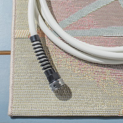 Barbados 5'3" Square Gray and Pink Flamingo Rug