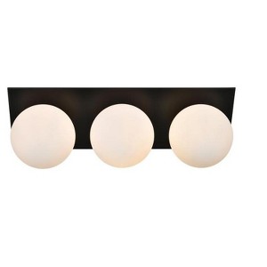 Elegant Lighting Jillian 3 light Black and frosted white Bath Sconce - 1 of 4