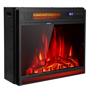 Gymax 25''Electric Fireplace Recessed 900/1350W Fireplace Heater with Adjustable Temperature Timer Function - 1 of 4