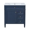 TUYOHW Bathroom Vanity with Top Sink, Modern Bathroom Storage Cabinet with 2 Drawers and a Tip-out Drawer, Single Sink Bathroom Vanity - 2 of 4