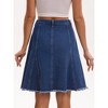 INSPIRE CHIC Women's Denim High Waist Flared Raw Hem with Pockets Casual A Line Jean Skirts - 4 of 4