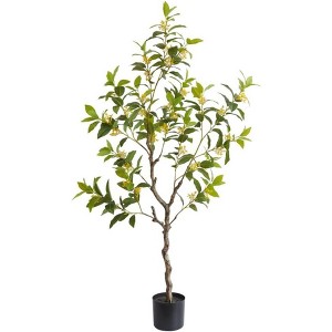 Artificial Osmanthus Tree, Realistic Fake Osmanthus Flowers Tree with Adjustable , Fake Plants Bonsai Tree Office Room Housewarming 140cm - 1 of 4