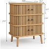 3 Drawer Dresser Modern Nightstand for Bedroom Hallway, Natural - 3 of 4