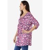 Woman Within 7-Day Three-Quarter Sleeve Pintucked Henley Tunic - 4 of 4