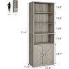 COUCHETA 71'' Tall 6-Tier Farmhouse Bookcase  with Drawer Industrial Style  Narrow Storage Organizer - 4 of 4