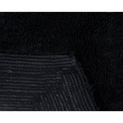 Waterford Luxury Plush Black Cotton Bath Rug