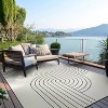 World Rug Gallery Modern Abstract Lines Weather Resistant Reversible Indoor/Outdoor Area Rug:  Geometric,  Low Pile,  Pet Friendly - 2 of 4