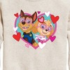 Boys' - Paw Patrol - Chase Sky Hearts Graphic Long Sleeve Fleece Sweatshirt - 2 of 4
