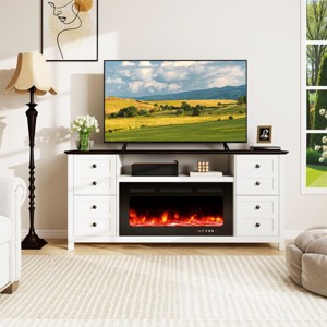 EROMMY 70" Fireplace TV Stand For Tvs Up To 80" With 36" Electric Fireplace - 1 of 4