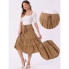 INSPIRE CHIC Women's Smocked Lace-Up Tiered Pleated Midi Renaissance Skirt - 2 of 4