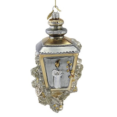 Huras 6.5" Silver & Gold Lantern Ornament Anniversary Wedding  -  Tree Ornaments