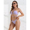 INSPIRE CHIC Women's Halter Bikini Sets Double Lace Up Tie Back Triangle Bottoms Swimwear Bathing Suits 2 Pieces - 4 of 4