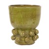 Storied Home Round Terra-cotta Hobnail Footed Vase, Green - 3 of 4