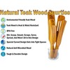5 Star Super Deals 5pc Natural Teak Wood Spurtle Spoon Utensil Set - Ergonomic Wooden Kitchen Spatulas - for Stirring, Serving, Scraping, Mixing - 3 of 4