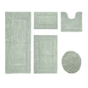Lux Premium 100% Cotton Tufted Solid Reversible 5 PC Bath Rug Set – Ultra-Soft, Water-Absorbent, Durable, Machine Washable Bathroom Rug - 1 of 4