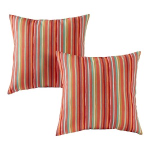 Kensington Garden 2pk 17"x17" Square Outdoor Throw Pillows - 1 of 4