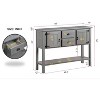 Garvee 48" Solid Wood Retro Sideboard Cabinet with 2 Drawers and 2 Doors ¨C Portable Console Table, Hallway, Gray - 2 of 4