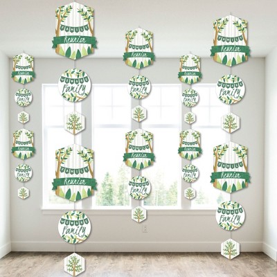 Big Dot of Happiness Family Tree Reunion - Family Gathering Party DIY Dangler Backdrop - Hanging Vertical Decorations - 30 Pieces