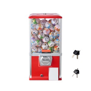 VEVOR Gumball Machine for Kids, 21" Height Home Vending Machine, PS Bouncy Balls Dispenser, Hold 180 Capsule Toys, Rectangle Bubble Gum Machine - 1 of 4
