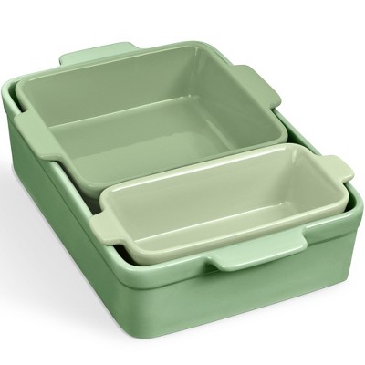 Best Choice Products Ceramic Bakeware Set of 3 Casserole, Loaf, and Square Dishes w/ Handles
