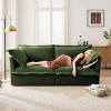 Slipcovered Sectional Sofa, 2 Seater Sofa with Removable Cover, Sofa with Convertible Ottoman, Chenille Fabric Sectional Sofas-Cuddlewood - 3 of 4
