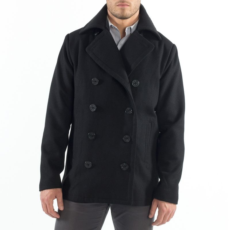 Alpine Swiss Mason Mens Wool Blend Classic Pea Coat Jacket, 1 of 9