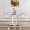 70 Inch Modern Design Dining Table, Rectangular Dining Table for 6–8 People, Faux Marble Table Top with Gold Stainless Steel Base-Cuddlewood - 3 of 4