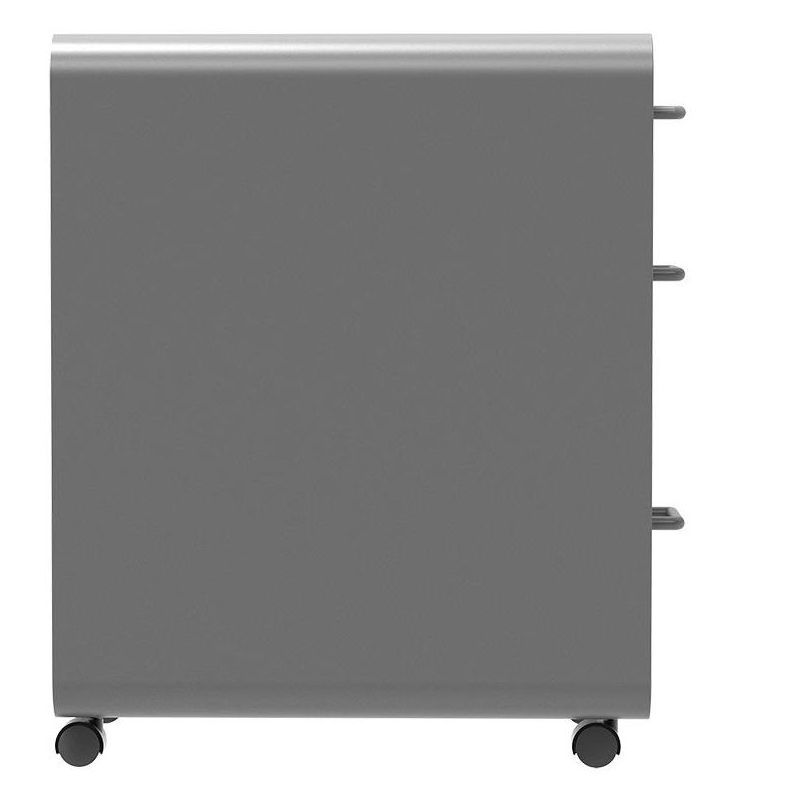 Monoprice Round Corner 3-Drawer File Cabinet - Gray With Lockable Drawer - Workstream Collection, 4 of 7