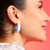 Women's Chunky Hoop Earrings - Powder Blue - 4 of 4