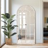 PexFix 71 in. x 32 in. Classic Arched Solid Wood Solid Wood Window Pane Full Length Mirror Arched Top Rectangle Freestanding White - 4 of 4
