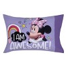 Disney Minnie Mouse I am Awesome Lavender, Pink, and White 2 Piece Toddler Sheet Set - Fitted Bottom Sheet and Reversible Pillowcase - 3 of 4
