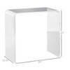 Aghana Digitals Clear Acrylic Waterfall Side Table with Rounded Edges, 21"x12"x21", Sturdy 0.5" - 3 of 4
