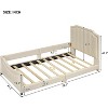 Acekool Twin Upholstered Daybed, Modern Stripe Headboard Low Platform, Multi-Use Sofa Bed for Bedroom, Living or Guest Room, Beige - 2 of 4