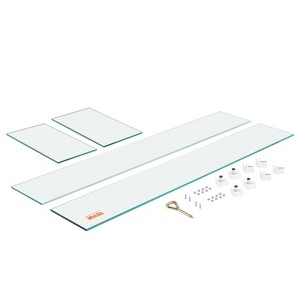 VEVOR Gas Fire Pit Wind Guard for Square Fire Table, 23.5 x 7.5 x 6.5 inch Clear Tempered Wind Guard for Firepits, Transparent - 1 of 4