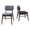 Set of 2 Dining Chairs with Upholstered Seat, Mid-Century Modern Armless Accent Chairs with Rubberwood Frame-Baofuwish - 3 of 4
