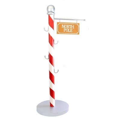 Christmas 31.5" Wood North Pole Stocking Holder Christmas Stand Sign Hanger  -  Stocking Holders