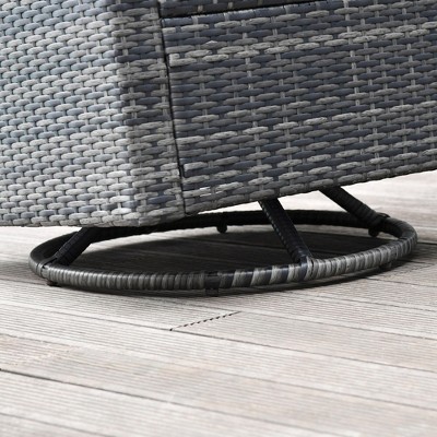 Beige Wicker and Steel Outdoor Dining Chair with Cushions