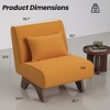 GlasFlength Accent Chairs Leisure and Reading Lounge Armless chair, Suitable for Living Room, Bedroom, Office, Yellow, 28.7"*34.3"*31.9" - 3 of 4
