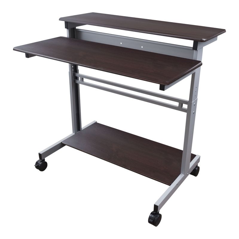 Stand Up Desk Store Rolling Adjustable Height Two Tier Standing Desk Computer Workstation, 2 of 4