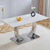 Sintered Stone Dining Table,Rectangular Dining Table,Dining Table With Rock Slab Tabletop And Stainless Steel Metal Table Legs-Cuddlewood - 2 of 4