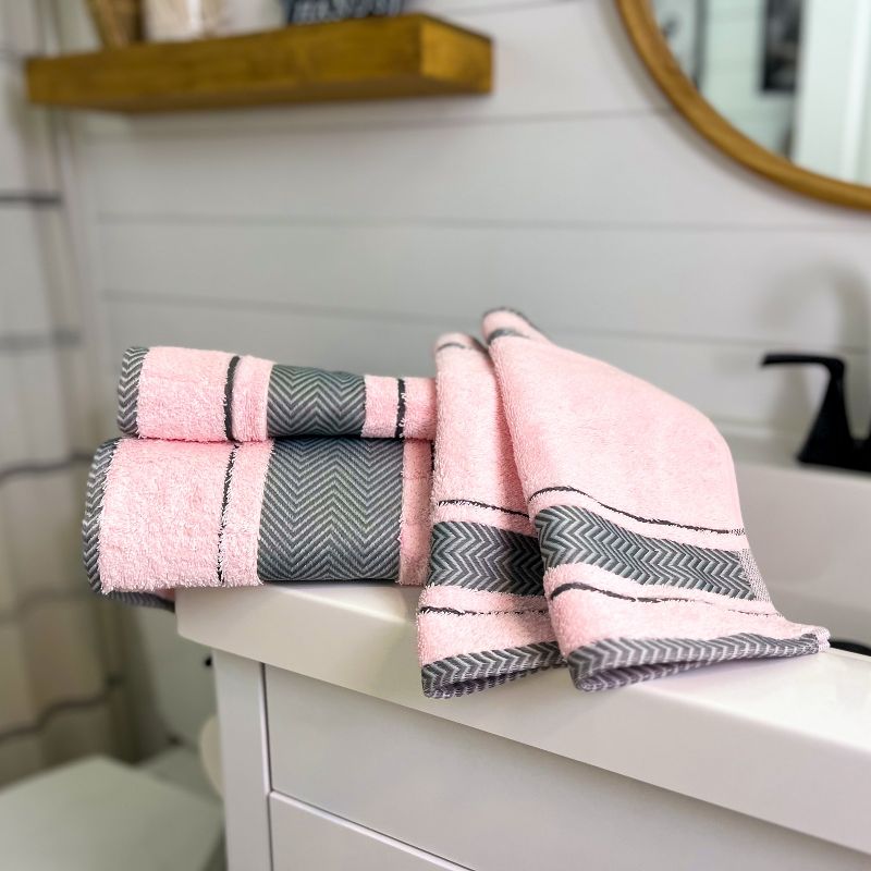 Kafthan Textile Fishbone Cotton Bath Towels (Set of 4), 4 of 7