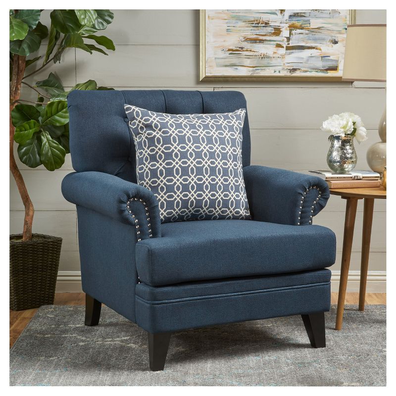 Anthea Club Chair - Navy - Christopher Knight Home, 3 of 8