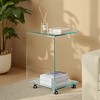 Lirago C-Shaped Clear Tempered Glass Side Table-Multi-Purpose End Table Minimalist Design 15.7"Wx15.7"Lx24.4"H - 3 of 4