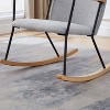 CAVINAS Minimalist Rocking Chair Accent Chair with Headrest Pillow,Modern Armchair Leisure Chair for Living Room&Bedroom,Teddy Lounge Chair, - 4 of 4