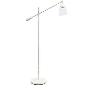 Swing Arm Floor Lamp with Glass Cylindrical Shade - Lalia Home - 1 of 4