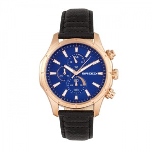 Breed Lacroix Chronograph Leather-Band Watch - Rose Gold/Black - 1 of 3