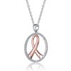 "Teens/Young Adults Two-Tone Rose Gold and White Gold Plated Infinity Pendant in Open Circle – Stylish and Modern Jewelry" - 4 of 4