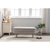 Airsurfer Gray Velvet Storage Bench with Wood Legs, Upholstered Bedroom Bench for Living Room, Bedroom, and Indoor Spaces - 2 of 4