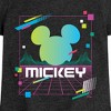 Girls' - Disney - Mickey Vaporwave Sunset Fitted Short Sleeve Graphic T-Shirt - 2 of 4