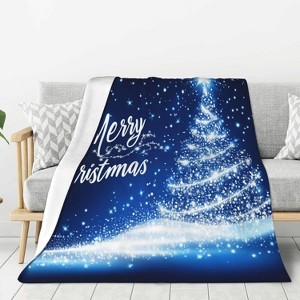 Lomsoe Christmas Pine Tree White Winter Couch Throw Blanket Flannel Soft Blanket for Living Room Bed Sofa Travel Office Camping. - 1 of 4